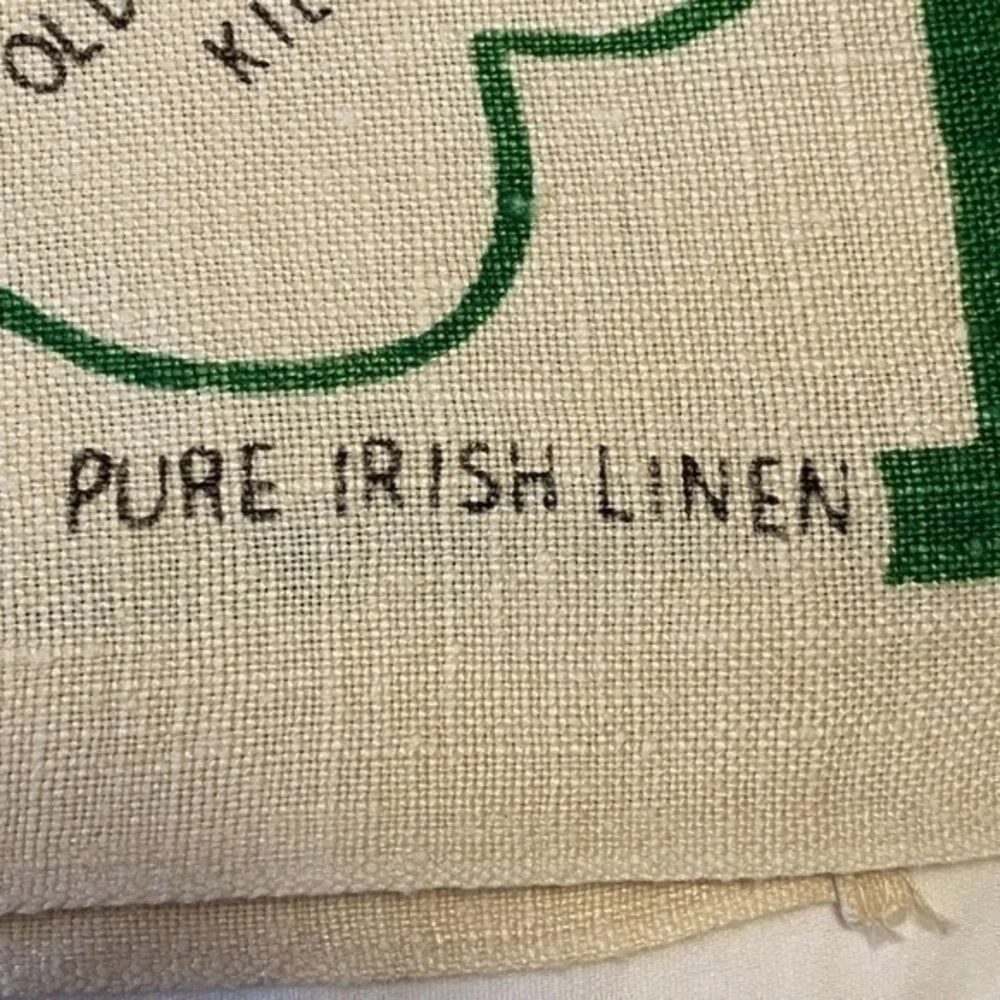Vintage Emerald Island Pure Irish Linen Towel Wall Hanging